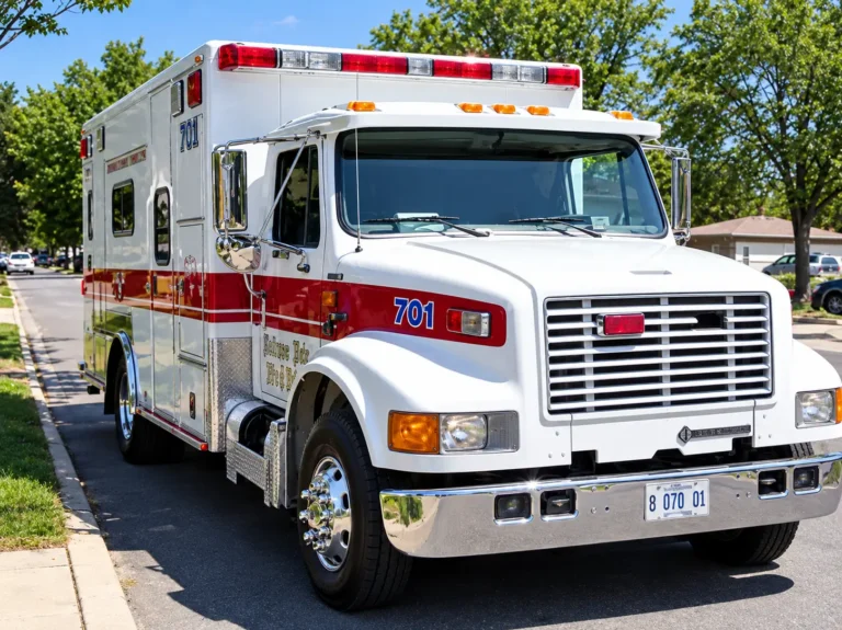 Polished Red and White Rescue Ambulance